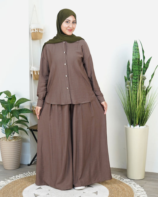 Premium Pleated Soft-Touch Two-Piece Set