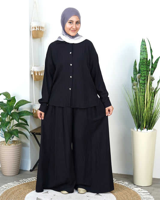 Premium Pleated Soft-Touch Two-Piece Set