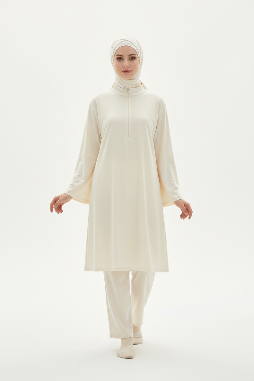 4-Piece Burkini Set - Cream