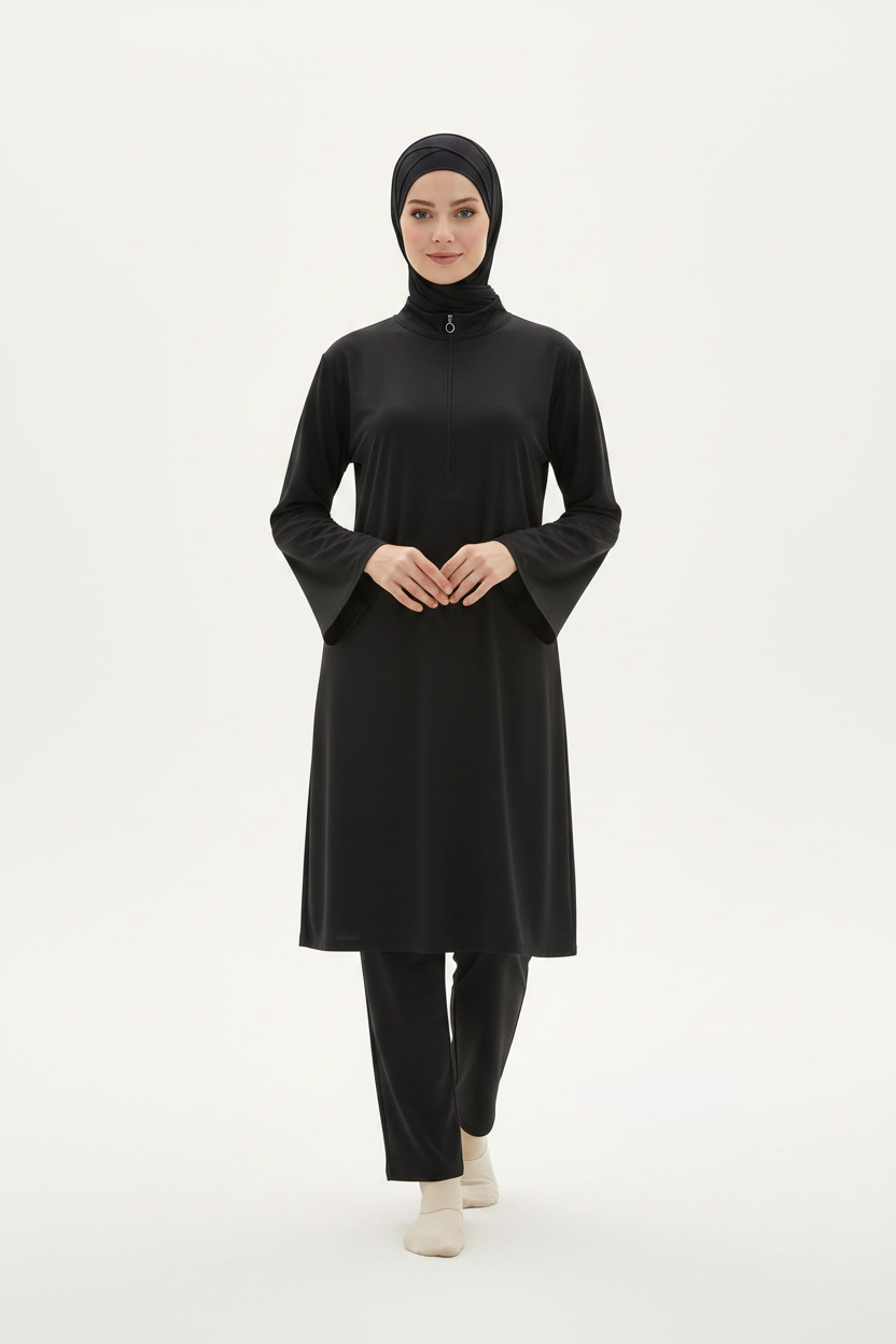 4-Piece Burkini Set - Black