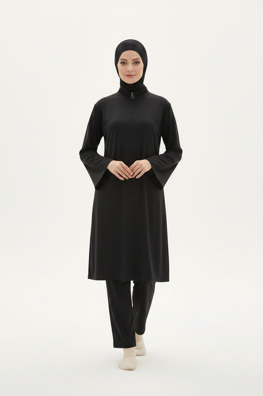 4-Piece Burkini Set - Black